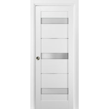 Load image into Gallery viewer, Panel Lite Pocket Door | Quadro 4055 | White Silk with Frosted Glass - Doors