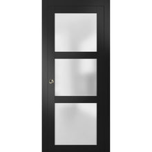 Load image into Gallery viewer, Sliding French Pocket Door | Lucia 2552 | Black Matte