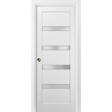 Load image into Gallery viewer, Panel Lite Pocket Door | Quadro 4113 | White Silk with Frosted Glass - Doors