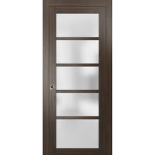 Load image into Gallery viewer, Sliding French Pocket Door Frosted Glass | Quadro 4002 | Chocolate Ash