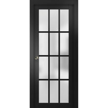Load image into Gallery viewer, Sliding French Pocket Door Frosted Glass 12 Lites | Felicia 3312 | Matte Black