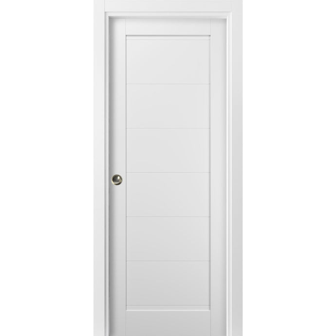 Panel Pocket Door | Quadro 4115 | White Silk