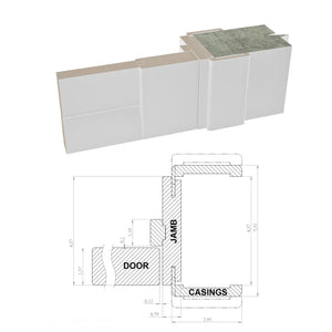 Solid French Door Frosted Glass | Quadro 4088 | Grey Ash - Panel Doors