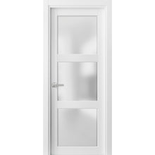 Load image into Gallery viewer, Pantry Kitchen Lite Door Frosted Glass | Lucia 2552 | White Silk