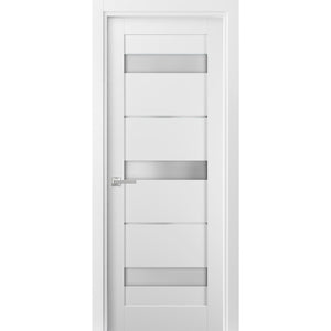 Pantry Lite Door | Quadro 4055 | White Silk with Frosted Glass - Interior Doors