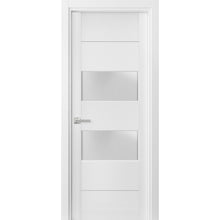 Load image into Gallery viewer, Solid French Door Frosted Glass 2 lites | Lucia 4010 | White Silk - Butterfly Hinges) 18’’ x 80’’ - Home Doors