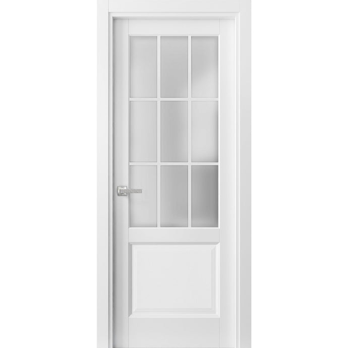 Solid French Door 9 Lites | Felicia 3309 | Matte White