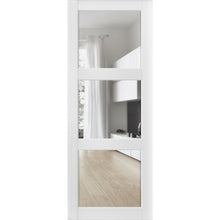 Load image into Gallery viewer, Solid French Door Clear Glass 3 Lites | Lucia 2555 | White Silk