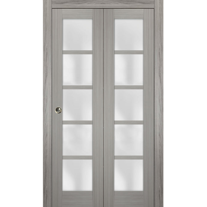 Sliding Closet Bi-fold Doors | Quadro 4002 | Grey Ash