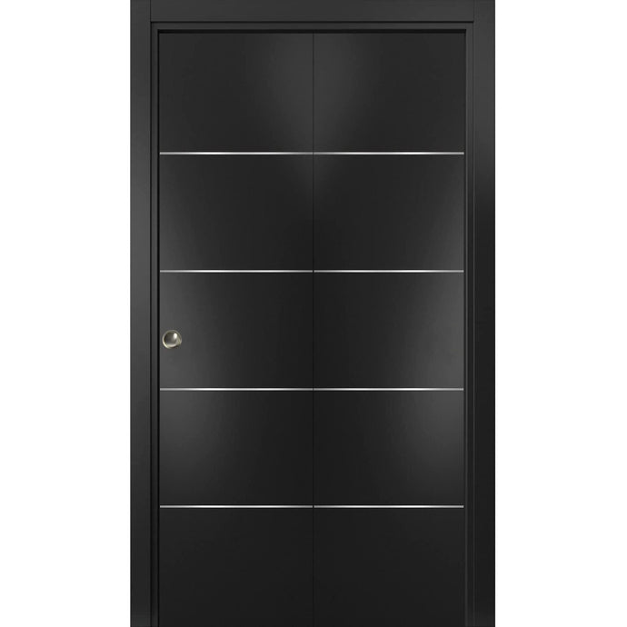 Sliding Closet Bi-fold Doors | Planum 0020 | Matte Black - 36’’ x 80’’ (2* 18x80) - Home