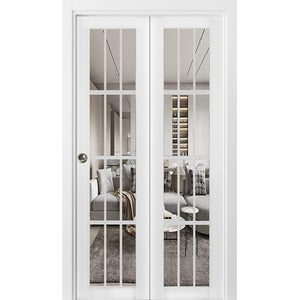 Sliding Closet Double Bi-fold Doors | Felicia 3355 | White Silk