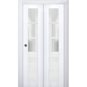 Sliding Closet Bi-fold Doors | Veregio 7339 | White Silk