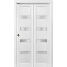 Load image into Gallery viewer, Sliding Closet Bi-fold Doors | Quadro 4113 | White Silk