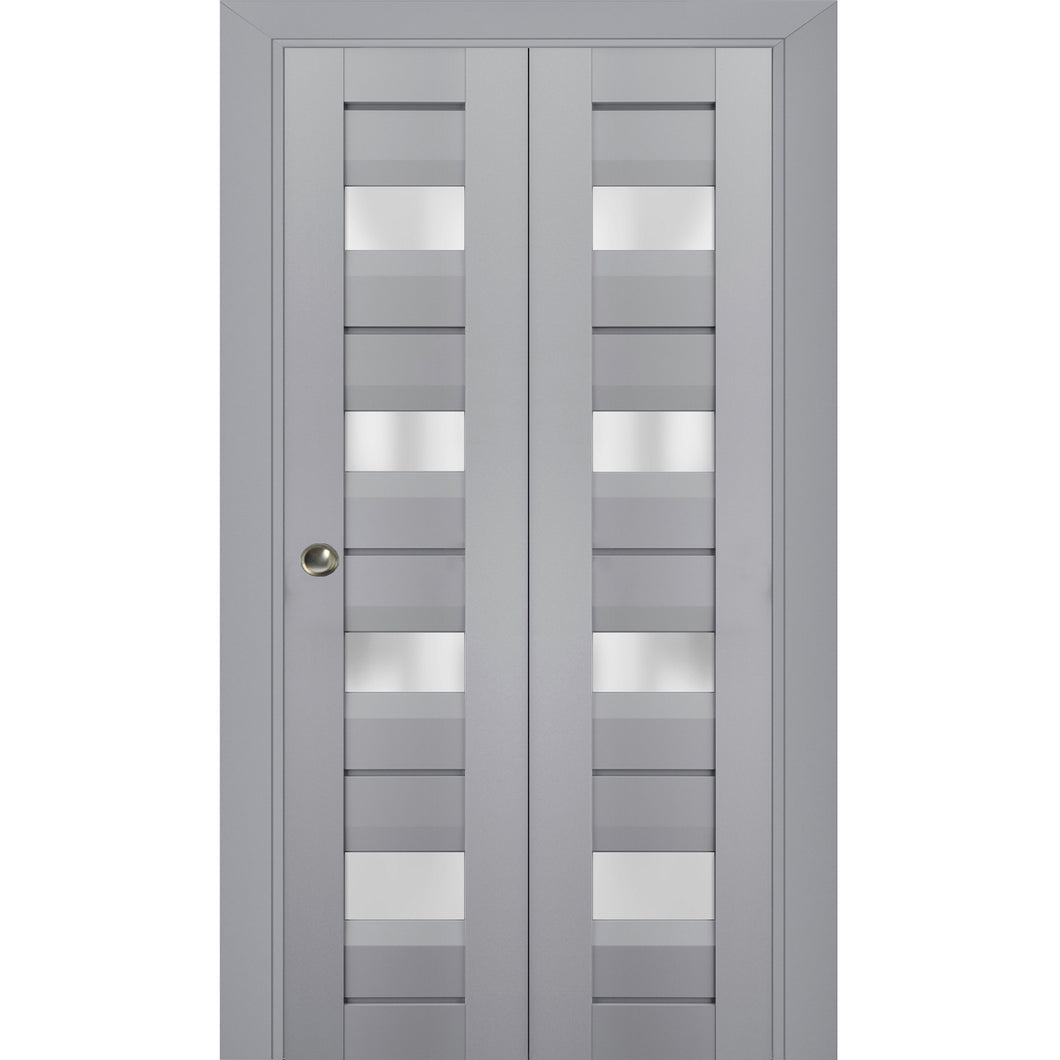 Sliding Closet Bi-fold Doors | Veregio 7455 | Matte Grey