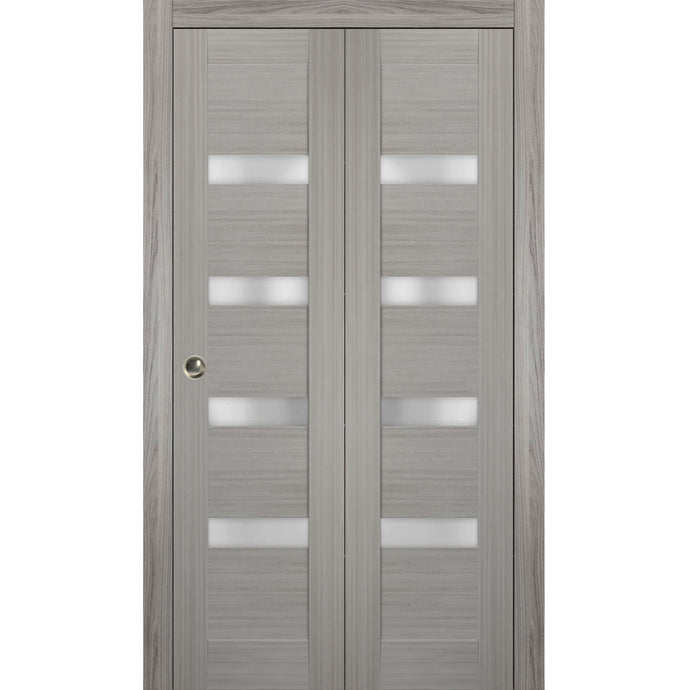 Sliding Closet Bi-fold Doors | Quadro 4113 | Grey Ash