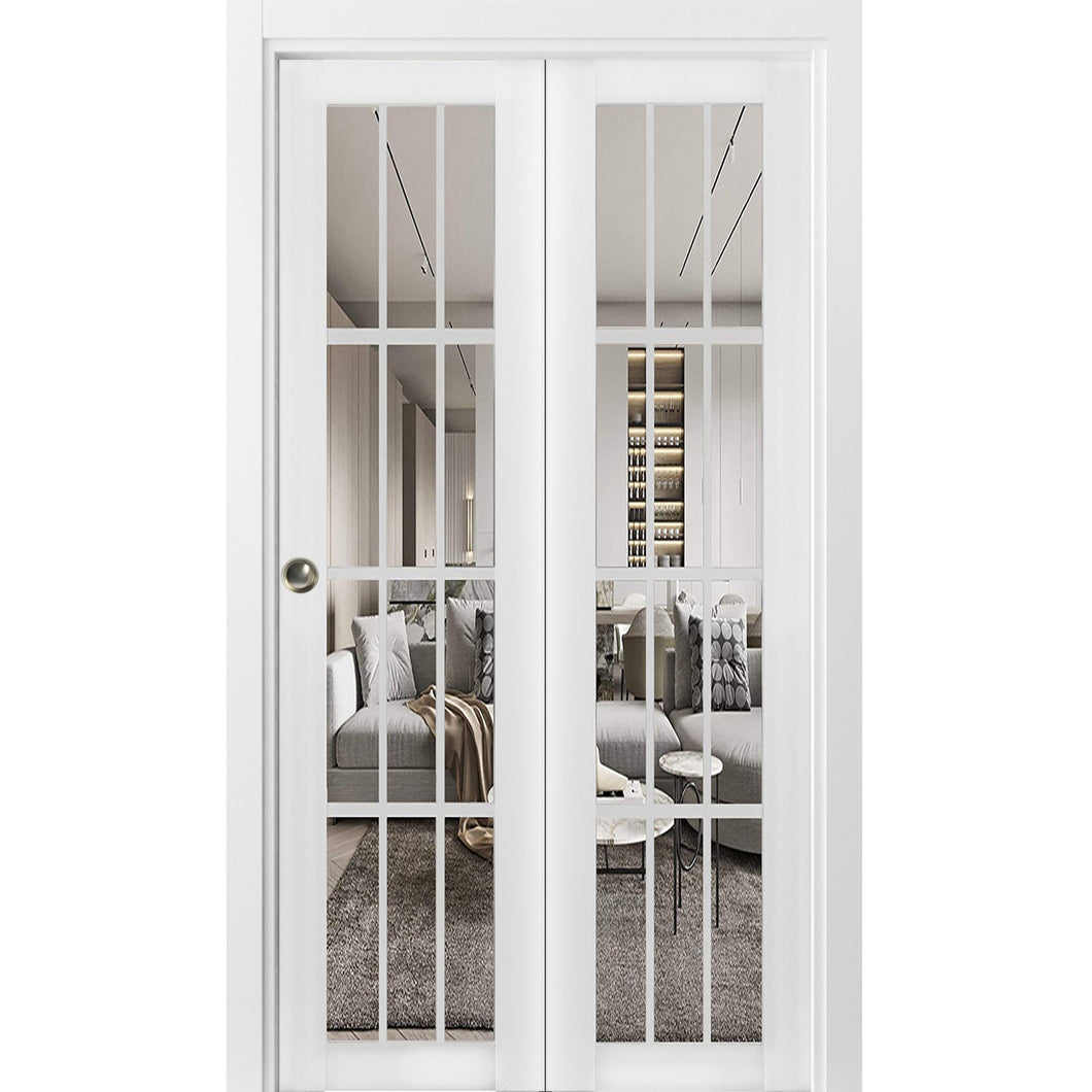 Sliding Closet Bi-fold Doors | Felicia 3355 | White Silk