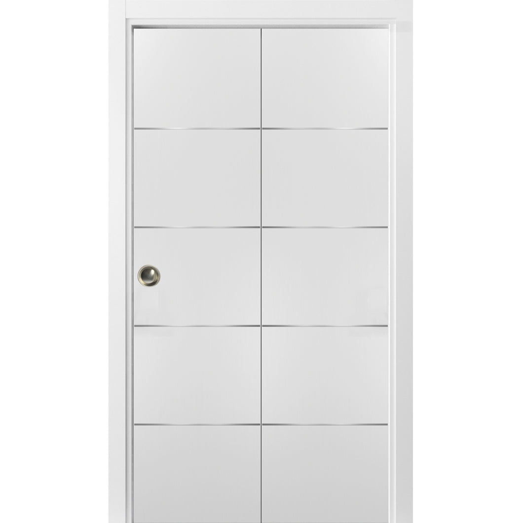 Sliding Closet Bi-fold Doors | Planum 0020 | White Silk