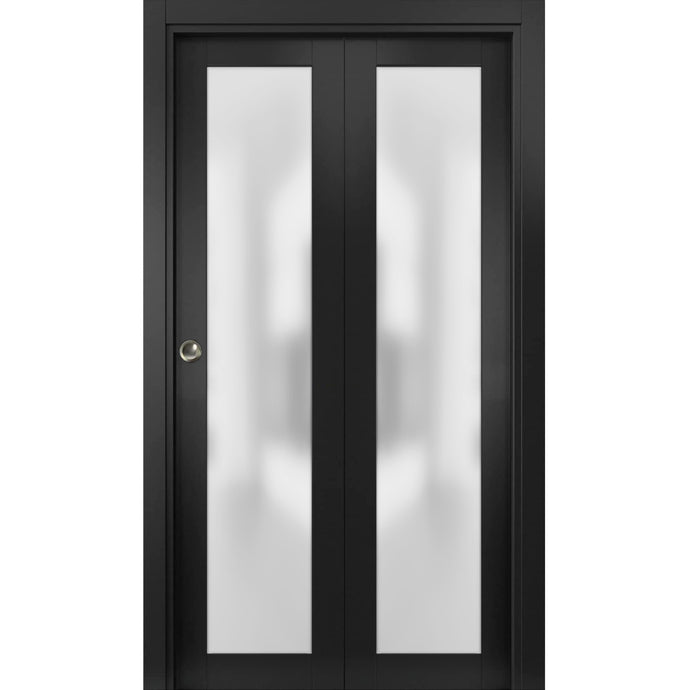 Sliding Closet Bi-fold Doors | Planum 2102 | Matte Black - 36’’ x 80’’ (2* 18x80) - Home