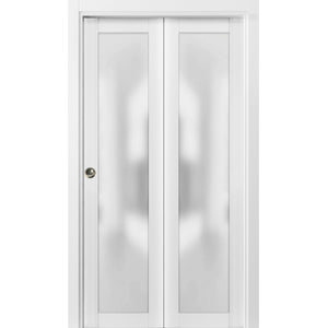 Sliding Closet Bi-fold Doors | Planum 2102 | White Silk