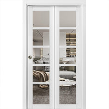 Load image into Gallery viewer, Sliding Closet Bi-fold Doors | Quadro 4522 | White Silk