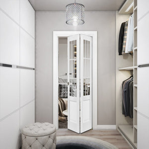 Sliding Closet Bi-fold Doors | Felicia 3599 | White Silk - Home