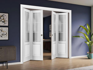 Sliding Closet Double Bi-fold Doors | Felicia 3309 | White Silk