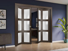 Load image into Gallery viewer, Sliding Closet Double Bi-fold Doors | Lucia 2552 | Chocolate Ash