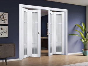 Sliding Closet Double Bi-fold Doors | Veregio 7412 | White Silk