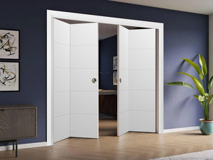 Sliding Closet Double Bi-fold Doors | Planum 0770 | Painted White Matte