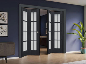 Sliding Closet Double Bi-fold Doors | Veregio 7412 | Anthracite