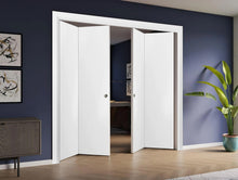 Load image into Gallery viewer, Sliding Closet Double Bi-fold Doors | Planum 0010 | White Silk
