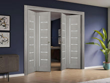 Load image into Gallery viewer, Sliding Closet Double Bi-fold Doors | Quadro 4088 | Grey Ash