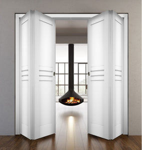 Sliding Closet Double Bi-fold Doors | Mela 7444 | White Silk