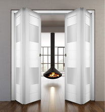 Load image into Gallery viewer, Sliding Closet Double Bi-fold Doors | Sete 6222 | White Silk