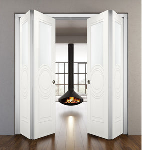 Sliding Closet Double Bi-fold Doors | Mela 7012 | White Silk